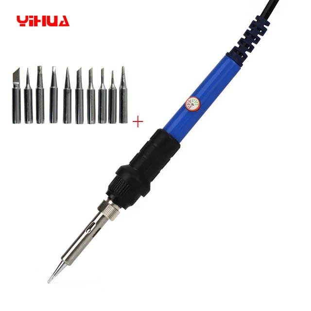 

60W 220V/110V EU Electric Adjustable Temperature Welding Solder Soldering iron YIHUA947 +10pcs iron tips
