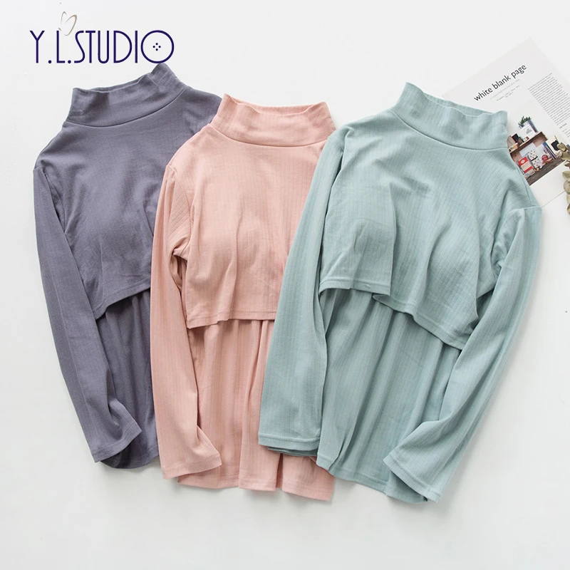 

Suit for feeding Clothing for pregnant women Winter Clothes Nightie for feeding Premamma Clothing Winter Breast-feeding shirt