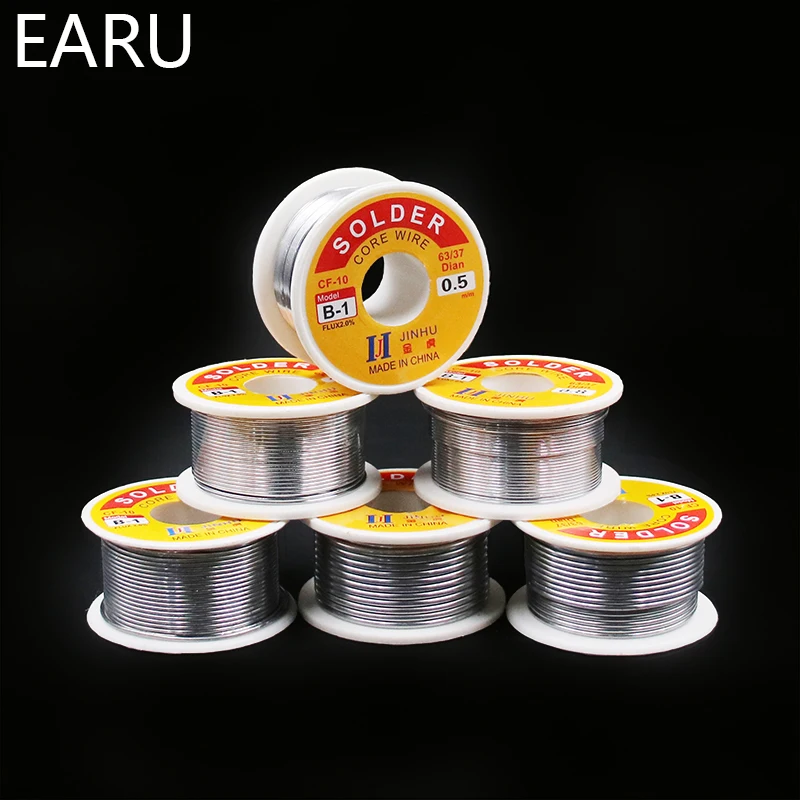 Soldering Wire 100g 0.6/0.8/1/1.2/1.5/2MM 63/37 FLUX 2.0% 45FT Tin Lead Wire Melt Rosin Core for Eletric Solder Iron