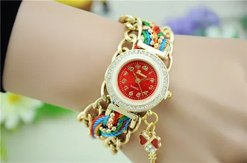 

2019 new digital dial woven strap casual fashion exquisite precision high-end luxury women's quartz watch