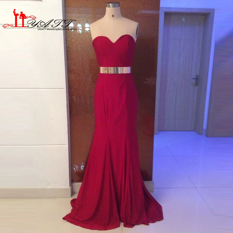 2016 Burgundy Evening Prom Dress Wine Red Spandex Y Mermaid 2016 Burgundy Evening Prom Dress Wine Red Spandex Y Mermaid Gold Belt Price Under 100 Liyatt In Dresses From Weddings Events On