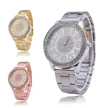 1pc Girls Watch clock Lady Bracelet Watch Stainless Metal Enterprise Digital Printing Alloy Quartz Watch analog spherical X3