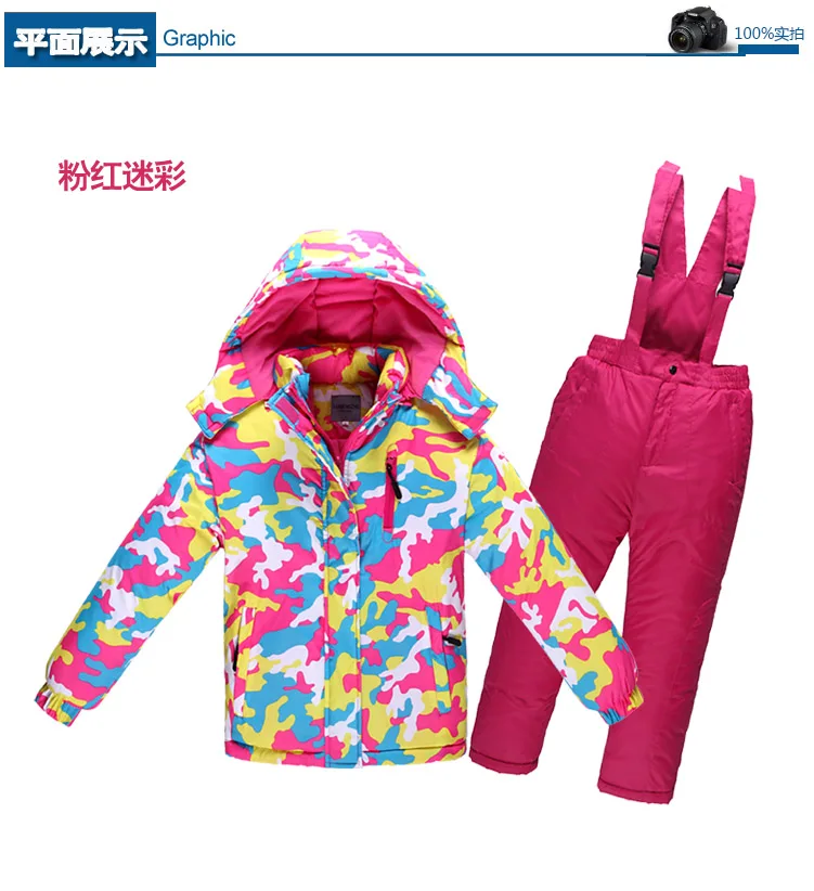 Mioigee/ лыжный костюм для мальчиков и девочек, водонепроницаемые ветрозащитные зимние штаны+ куртка, комплект зимних лыжных спортивных костюмов для девочек, одежда