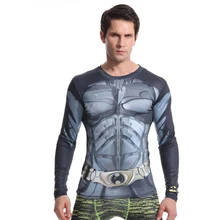 Новейшая Беговая Фитнес Мужская компрессионная футболка аниме супергерой 3D черная футболка с длинными рукавами Кроссфит, бодибилдинг футболка