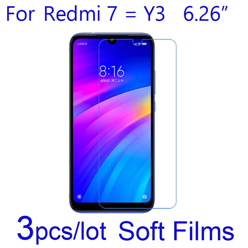 

3pcs/lot Soft Screen Protectors for Xiaomi Redmi 7/Y3 Clear/Matte/Nano Anti-Explosion Protective Films for Xiomi Redmi7 Hongmi 7
