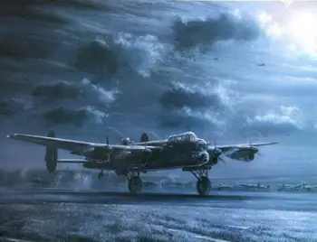 

009 A Lancaster By Moonlight By Roy Garner 18"x14" Poster