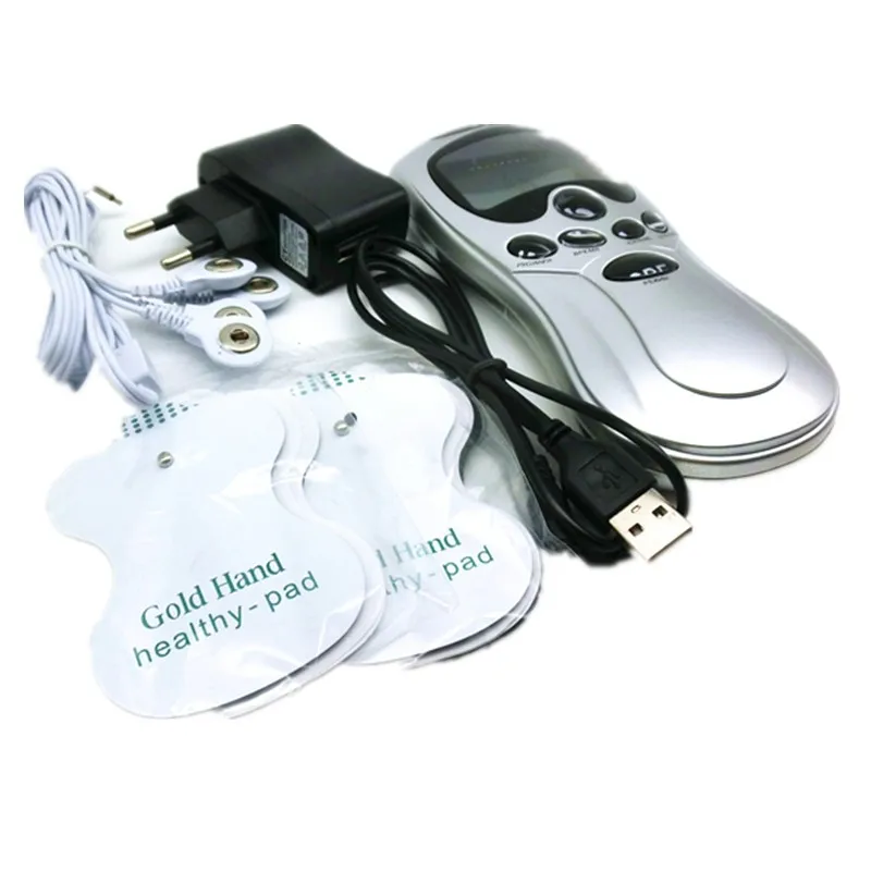 B1012R russian language tens therapy massager machine with 4  snap gel electrode pads (2)