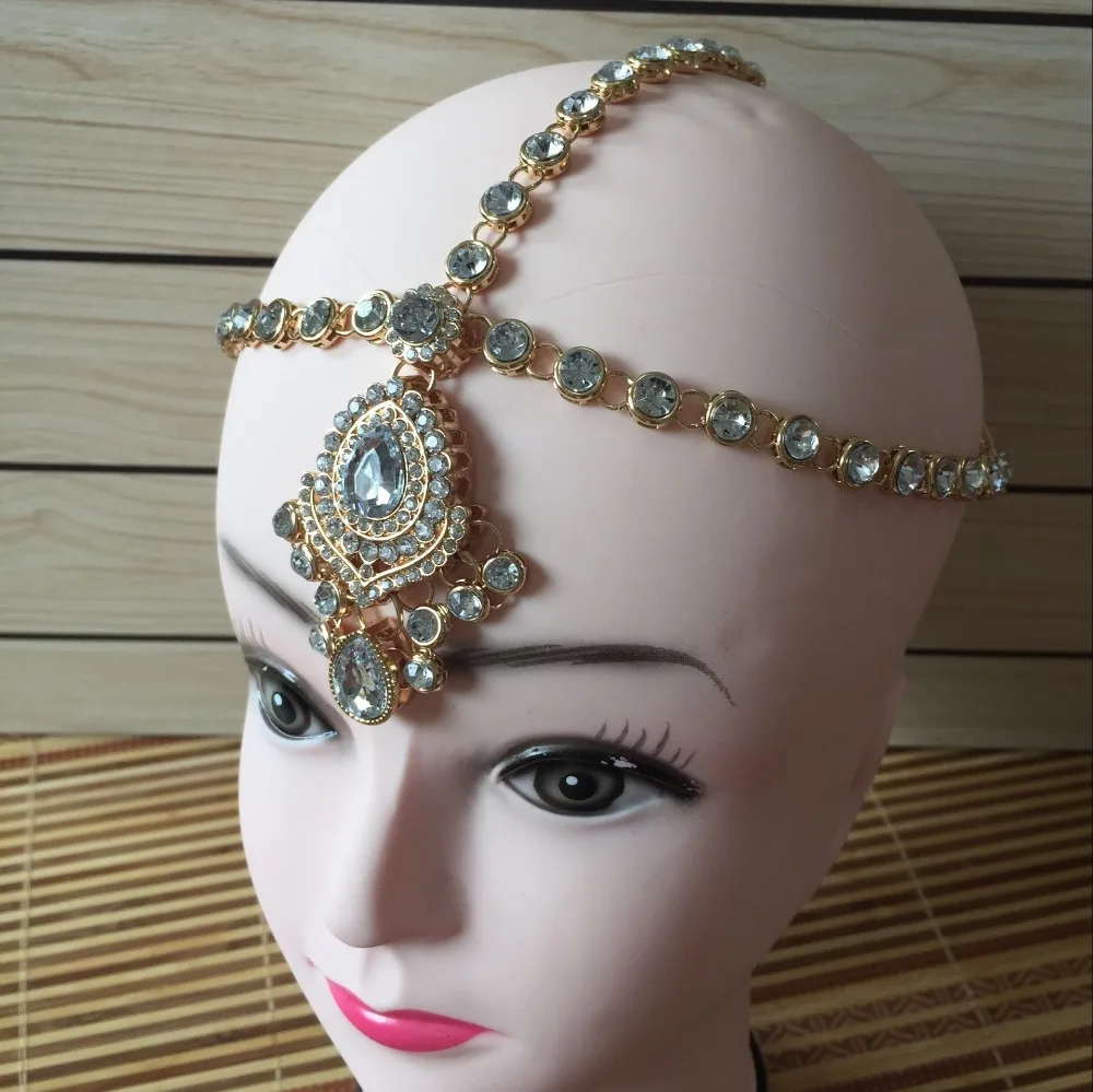 KUNDAN STONES HAIR HEAD CHAIN HEADPIECE HEAD