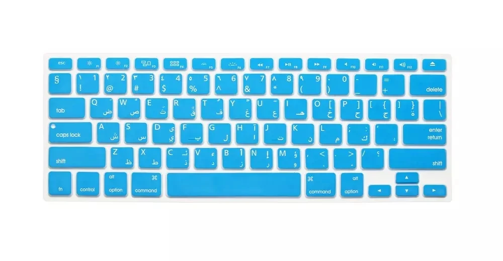 2 шт./лот арабский/английский силиконовая клавиатура кожного покрова для Macbook Air retina Pro 1" 15" 1" A1278 A1398 A1466 США Версия - Цвет: Sky Blue