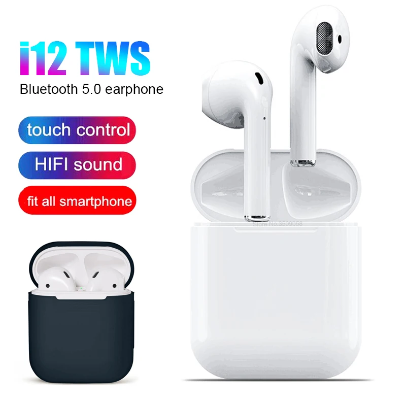 

i12 TWS Bluetooth Earphones Wireless Earphone Smart Touch Control Earbuds For iPhone Head phones For Protect Case Portable Bag