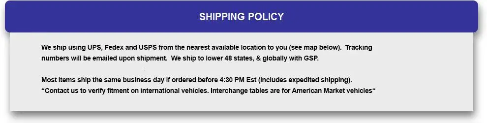 shipping policy