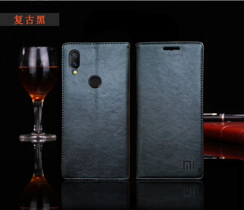 Чехол для Xiaomi Redmi Note 7, роскошный чехол-книжка из натуральной кожи для Xiaomi Redmi Note 7 Pro, Магнитный чехол-кошелек для Redmi Note 7