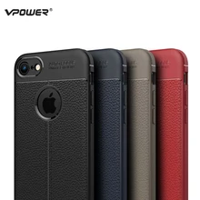 

For iPhone 7 8 Case 7 Plus 8 Plus Cover Vpower Lichee Pattern Shock Proof Soft Silicone Cases For iPhone 7 8 Plus Back Covers