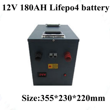 

Portable Waterproof Lifepo4 12V 180AH Lithium Battery BMS 4S 12.8V for Boat Golf Cart Emergency Lighting Inverter +10A Charger