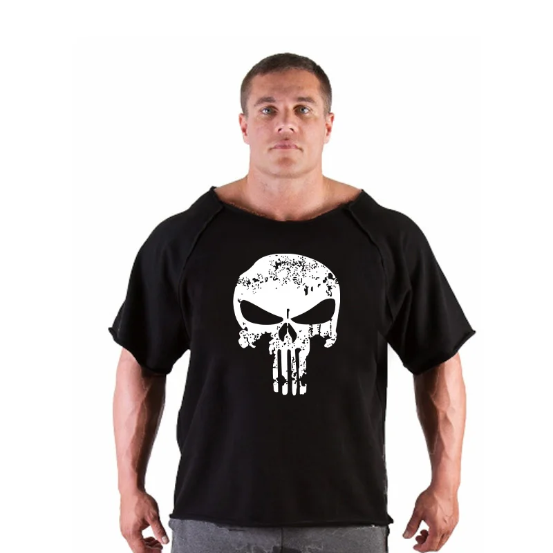 

Men's T Shirts Golds Fitness Men Bodybuilding Gorilla Wear Shirt skull Rag Sleeve Round neck Tops Male Loose Tanks Shirt