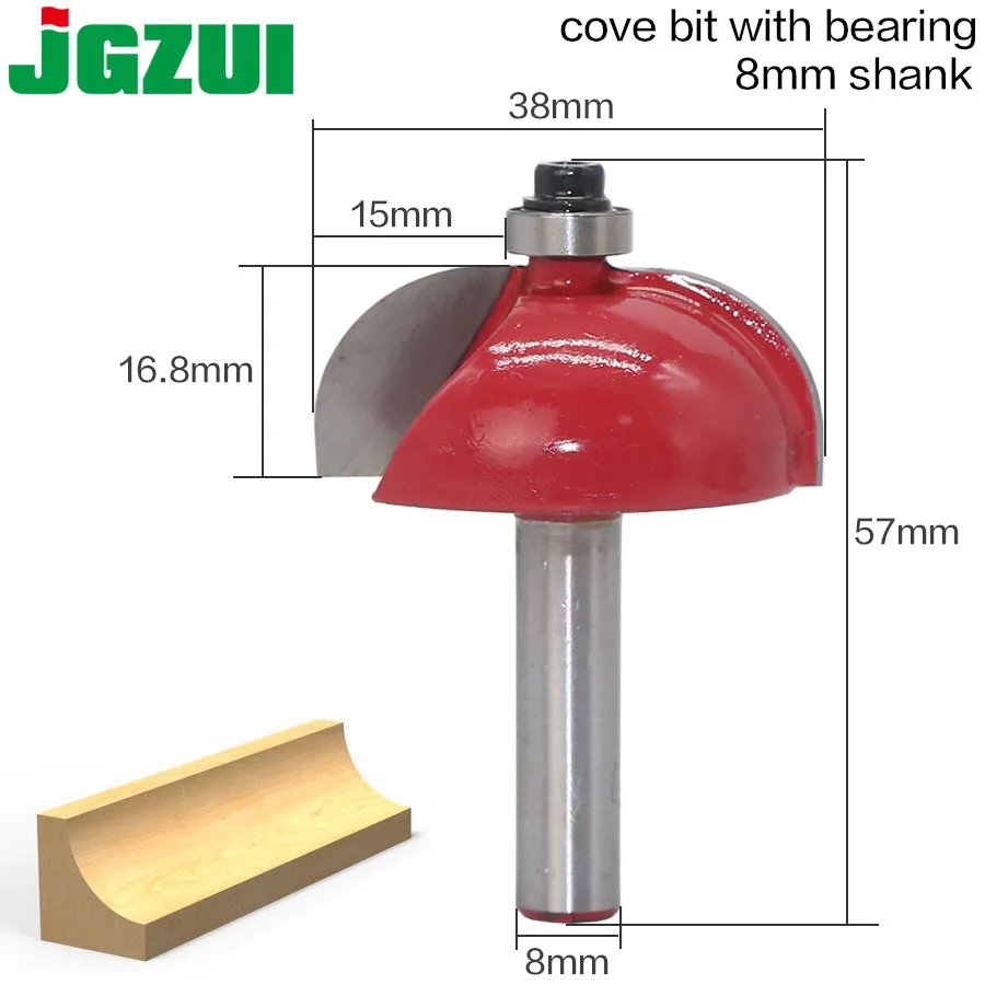 

1pcs/set High Quality Cove Bit With Bearing 8mm shank Cove Edging and Molding Router Bit - 7/8" Radius - 8" Shank
