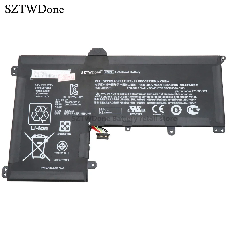 SZTWDone MA02XL планшет аккумуляторной батареи для HP SlateBook 101 &quotX2 TPN-Q127 HSTNN-IB5B STNN-DB5B HSTNN-LB5B