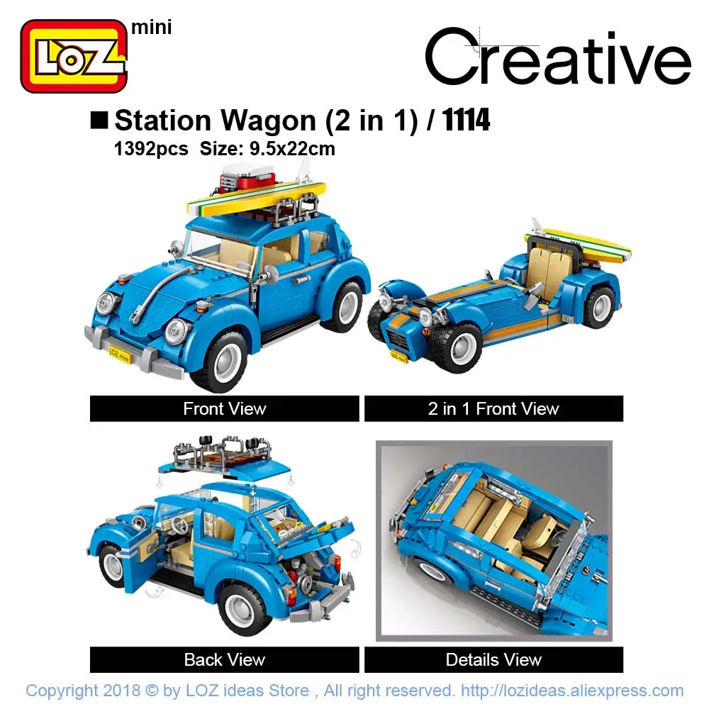 Online LOZ Technic Mini bloques de construcción Carro de perritos calientes coche vehículo Assemable niños juguetes educativos para niños creador camión de helados