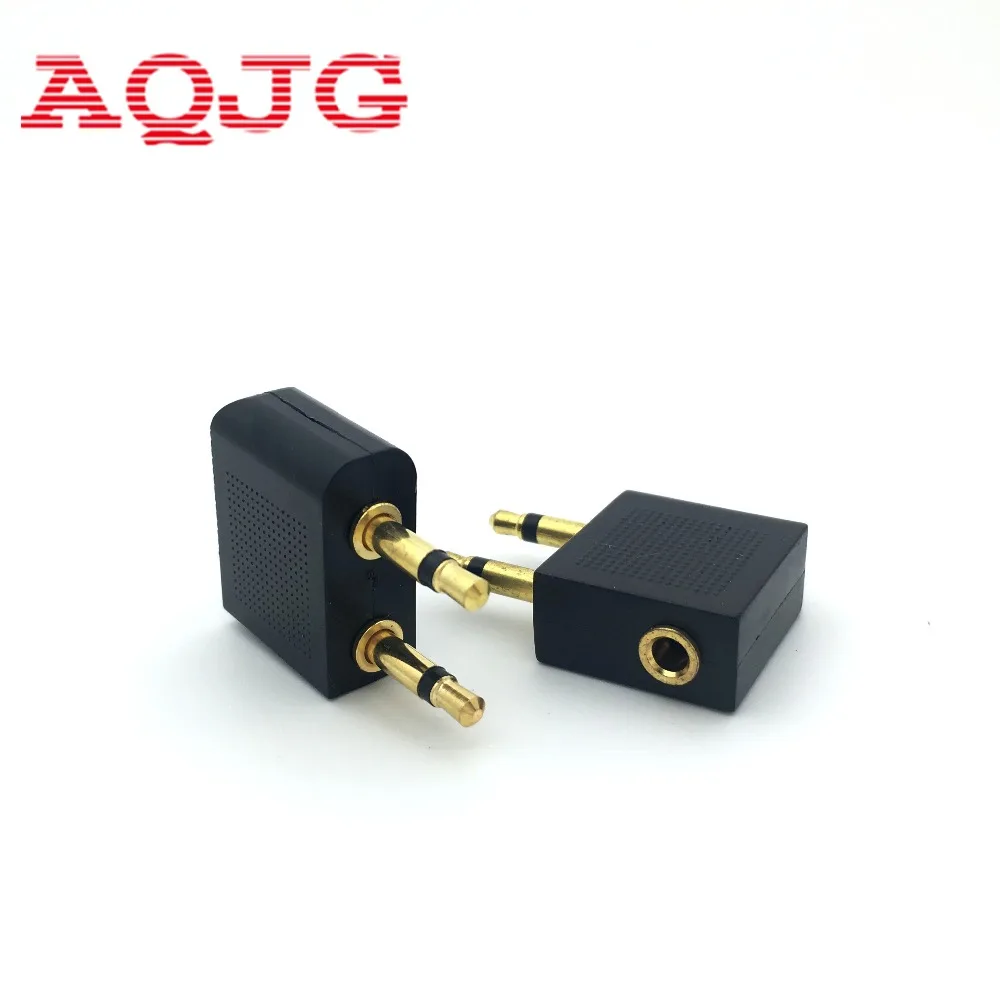 2pcs Airline Airplane Earphone Headphone Headset Jack Audio Adapter 3