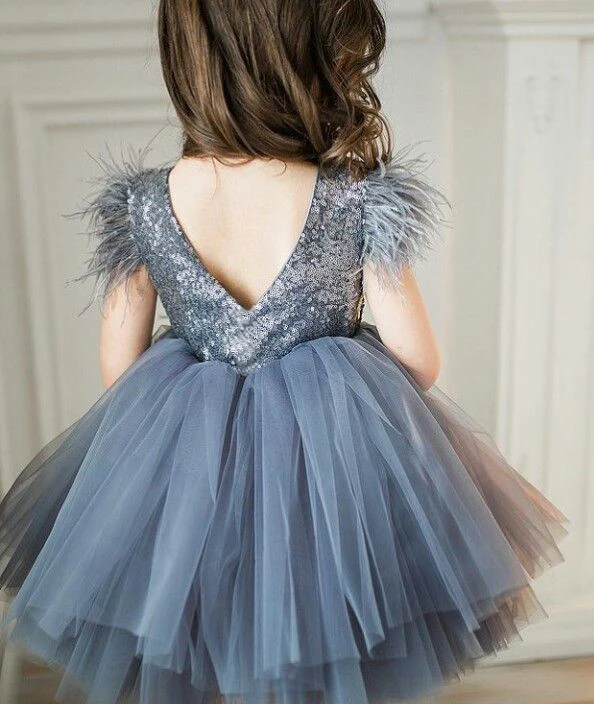 Коллекция года, летние кружевные вечерние платья-пачки принцессы с блестками для маленьких девочек, для выпускного бала, свадьбы, для детей возрастом от 1 года до 6 лет