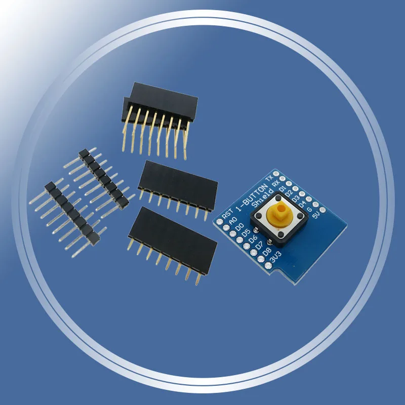 

1-Button One Shield For WeMos D1 Mini Button Switch Module With Pins Standard
