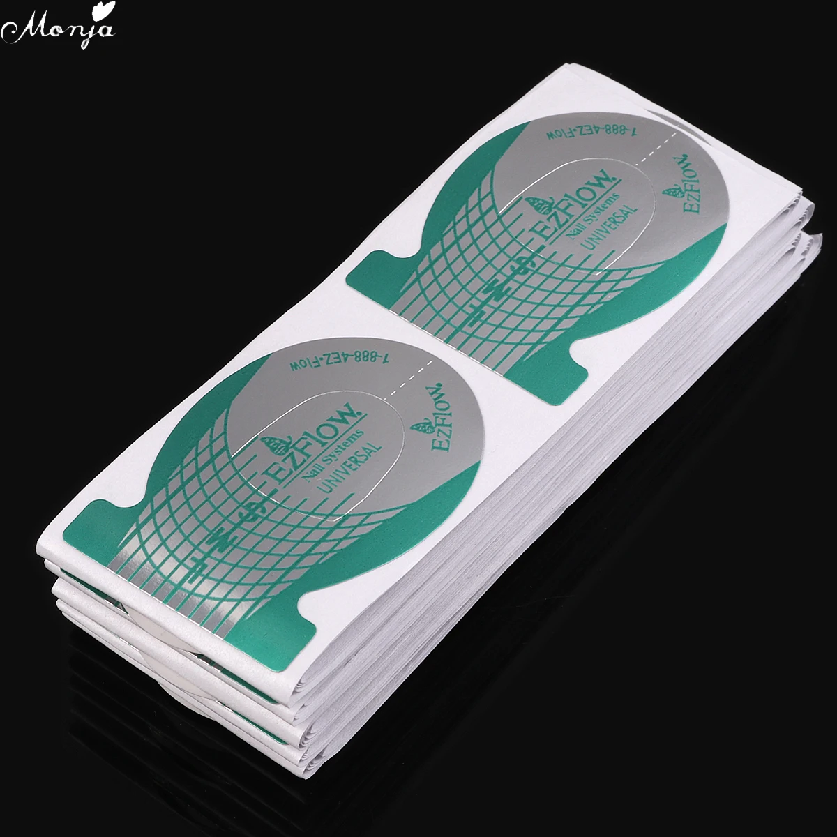 

Monja 100Pcs/set Nail Art French Fish Shape Forms Acrylic Curve UV Gel Extension Builder Guide Stencil Sticker Manicure Tools