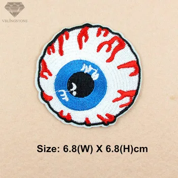 Evil eye applied Stripes Iron On Clothes Patches For Clothing Embroidered Iron-on Patches  Round Icons Badge