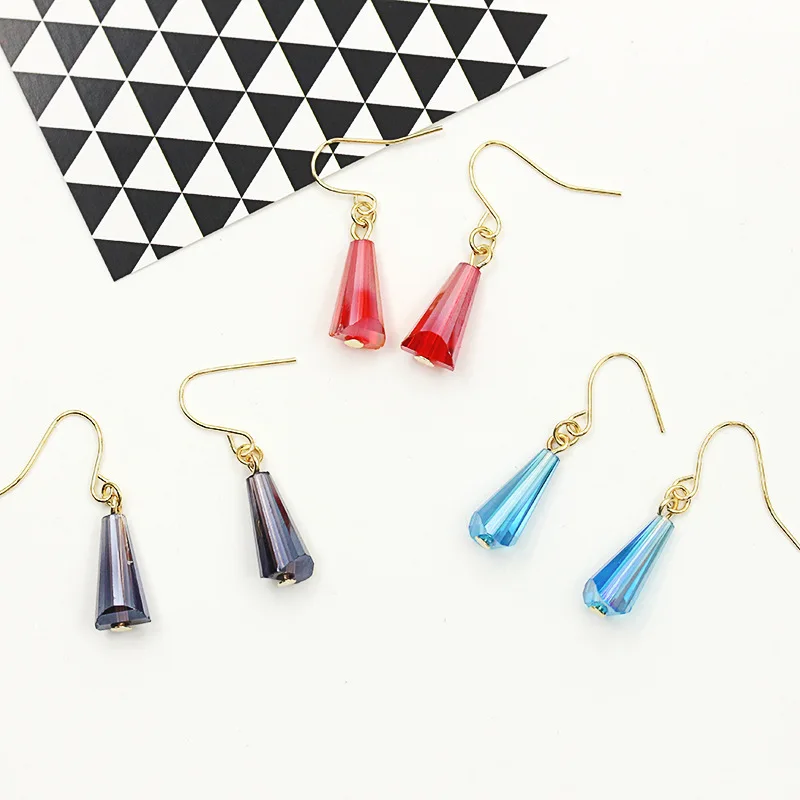 

New Fashion Long Drop Earrings set Vintage Red Blue Purple color Angel Crystal Stud Earrings for Women Wedding Jewelry set Gift