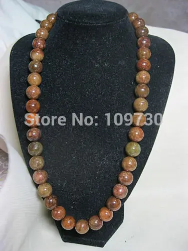 

Jewelr 00419 Brown 100% Natural A JADE Jadeite Bead beads Necklace 21.6inch /14mm big Bead