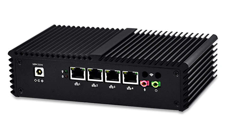 QOTOM Q355G4 Wifi Mini PC 4 Lan AES-NI Dual Core i 5 8GB Firewall Linux Fanless Mini PC PFsense