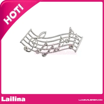 

Fashion 100pcs/lot 50mm Silvertone Musical Notes Brooch