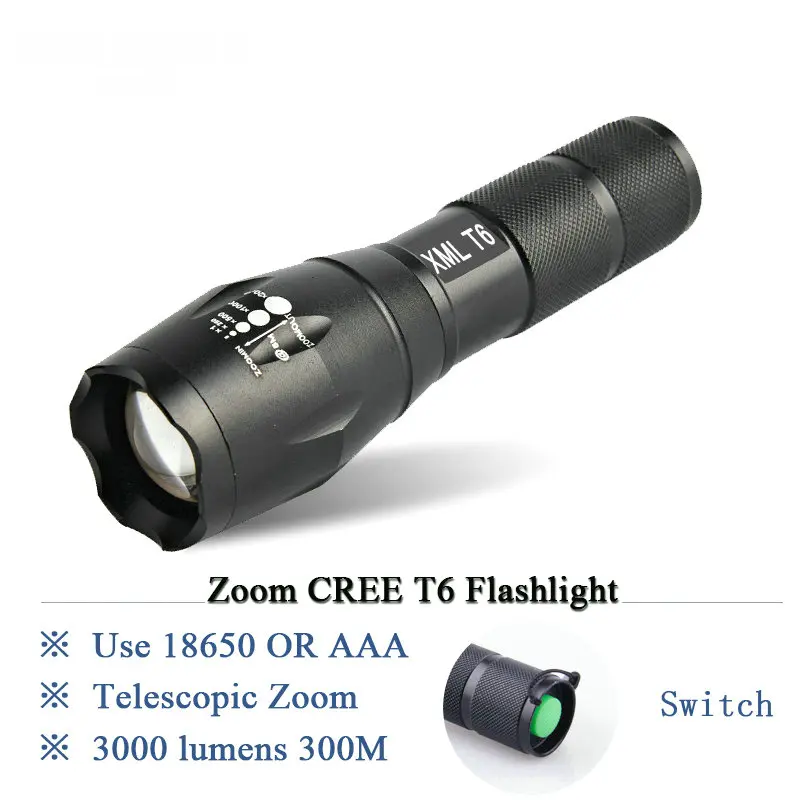 Lanternas светодиод cree xm l T6 L2 фонарик с функцией масштабирования Водонепроницаемый