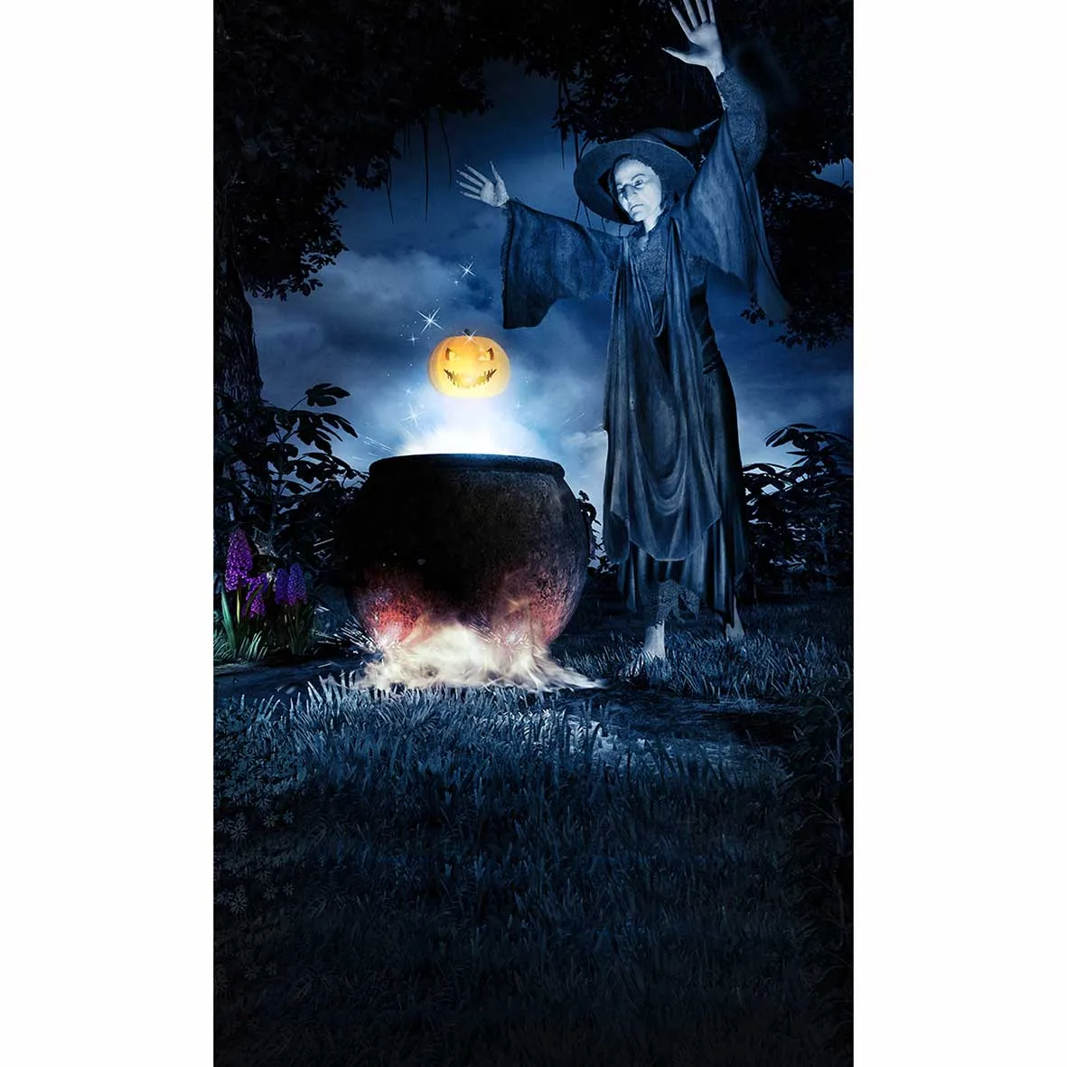 Allenjoy фон для фотосъемки на Хэллоуин ведьма волшебная тыква темный фон для фотосъемки