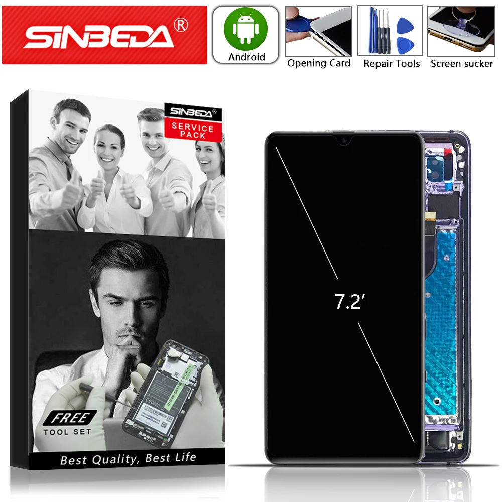 

7.2"Super AMOLED For HUAWEI Mate 20 X LCD Touch Screen with Frame Digitizer For HUAWEi Mate 20X Display For HUAWEI Mate 20 2018#