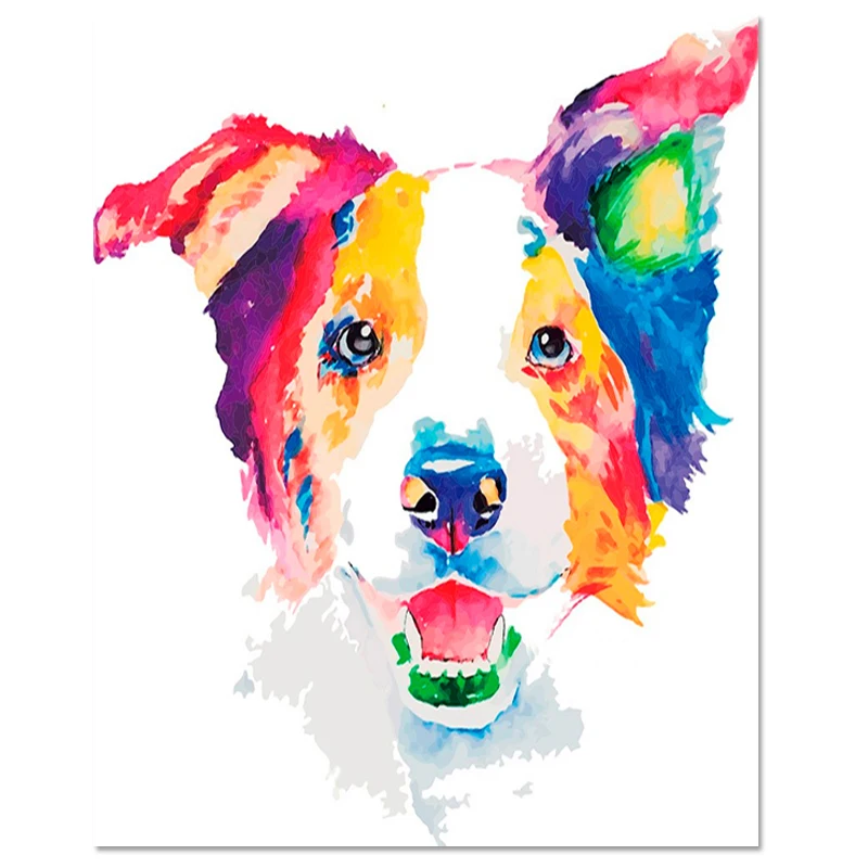 Tam Yuvarlak Elmas Matkap 3d Diy Hayvan Kopek Yuz Goruntu Elmas