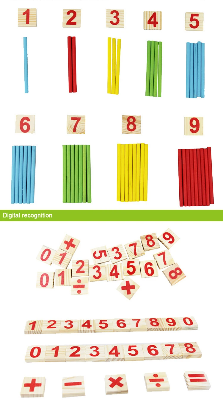 Красочные деревянные палочки математические числа игрушки детские игры Развивающие головоломки игрушки для детей дошкольного возраста Монтессори Обучающий набор для обучения