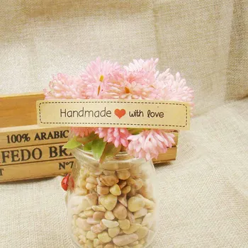 

1000pcs wholesale handmade with love 1000pcs Stickers Christmas wedding valentine's day use Candy Chocolate Bag Box Decoration