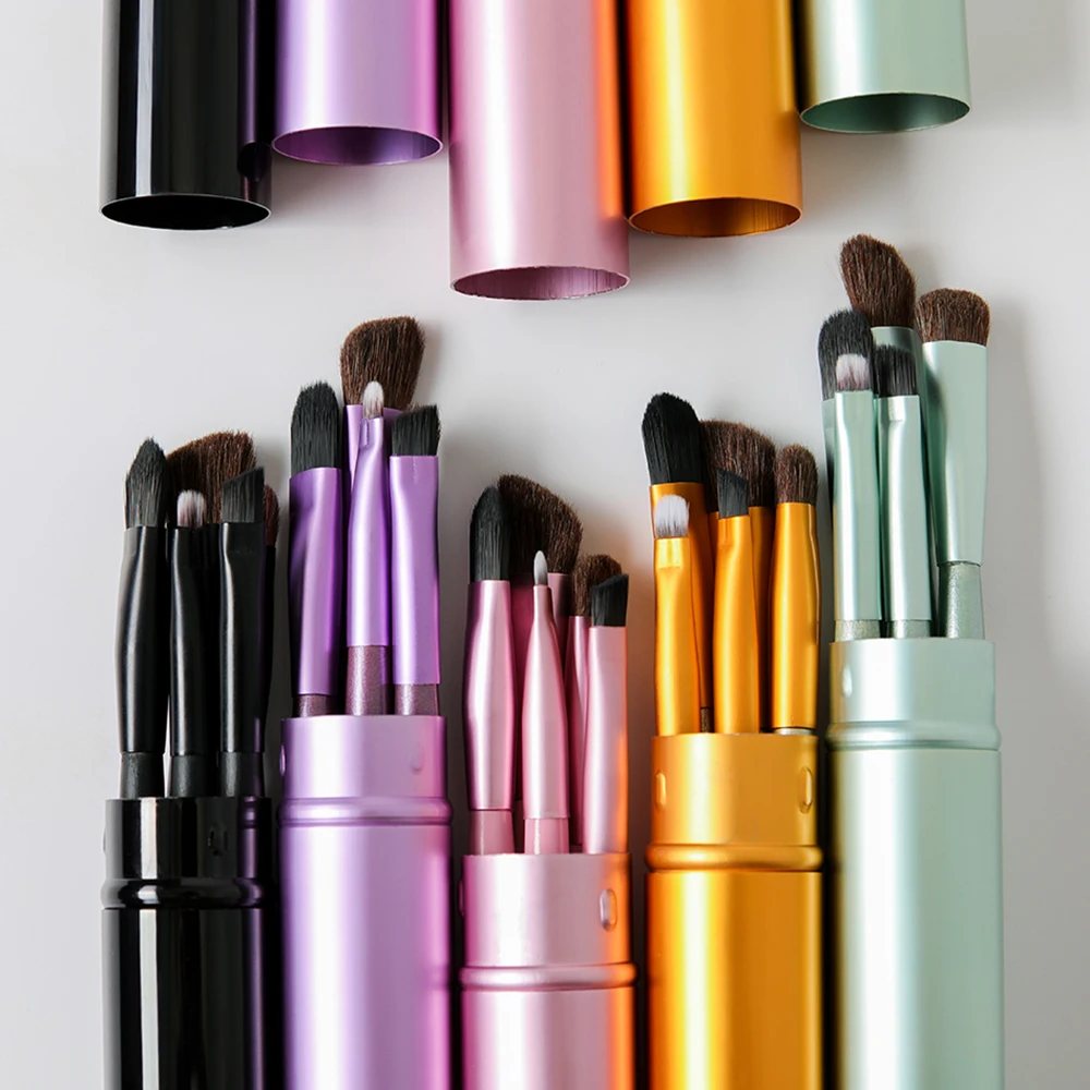 

5pcs/Kit Travel Portable Professional Eye Makeup Brushes Set Smudge Eyeshadow Eyeliner Eyebrow Brush Lip Make Up Brush Kit
