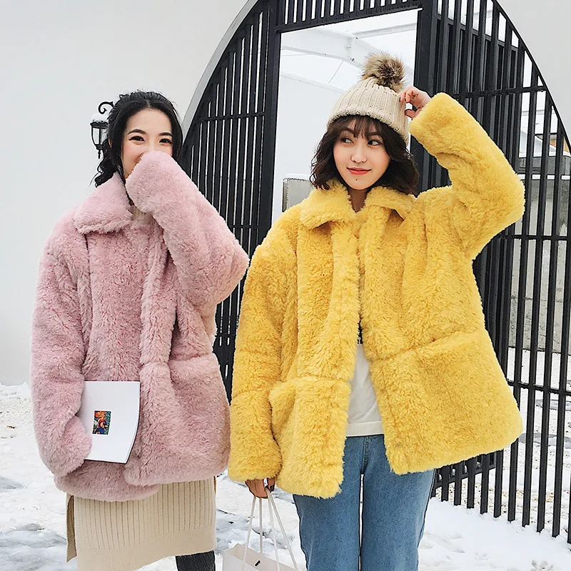 Женские зимние новые толстые теплые куртки из искусственного меха ...