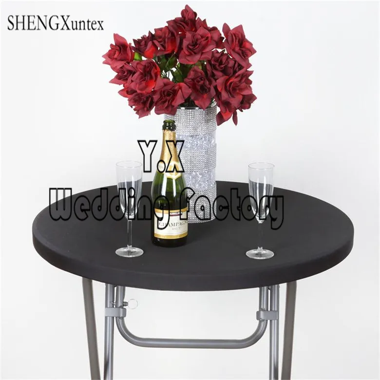 

Lycra Spandex Table Top Covers Cocktail Table Cover For Event Wedding Party Decoration