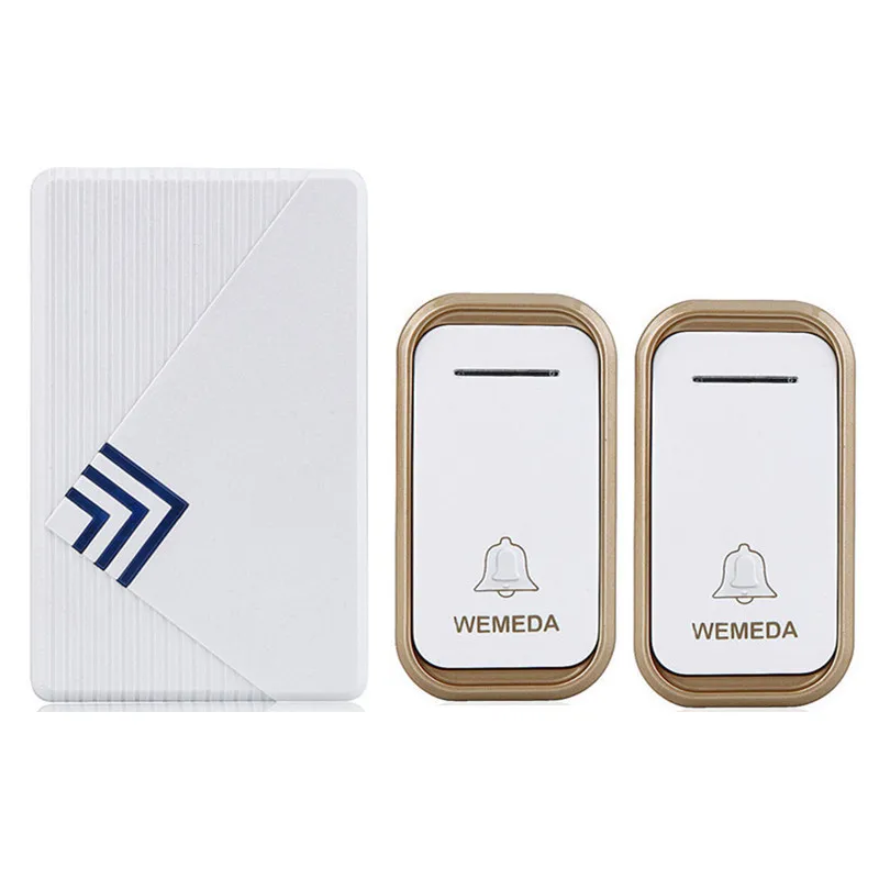 

CACAZI Wireless Door Bell DC power source doorbell 180M remote control waterproof button elderly pager 2 transmitters+1 receiver