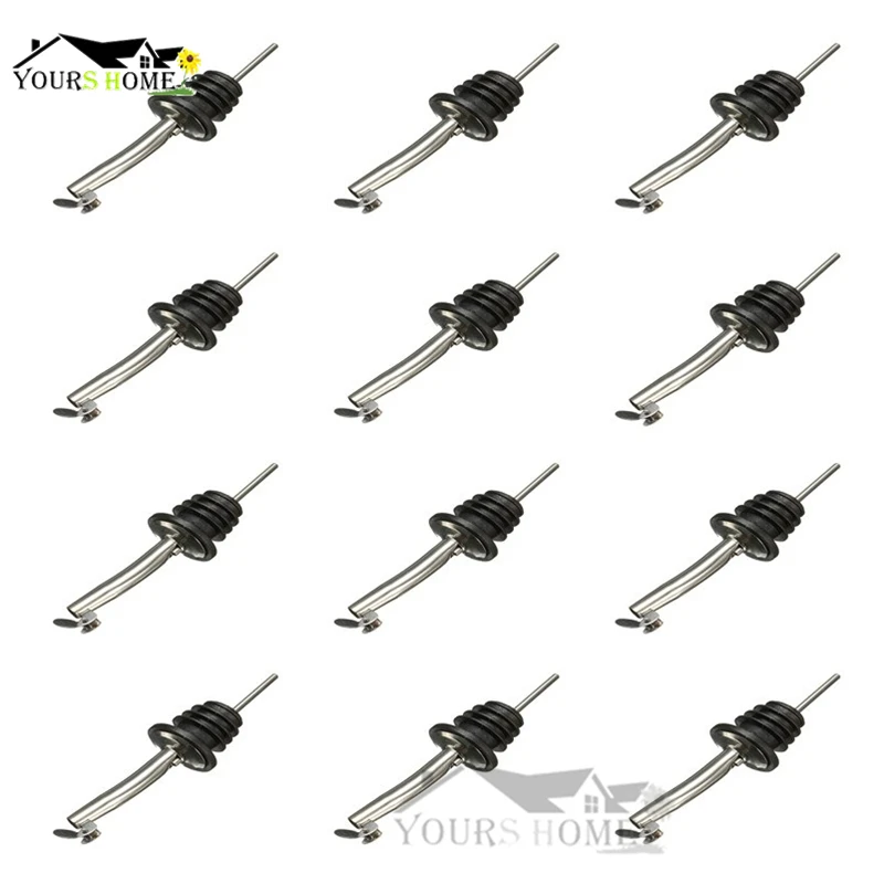 

50pcs New Stainless Steel Various Wine Liquor Spirit Pourer Free Flow Wine Bottle Pour Spout Stoppers