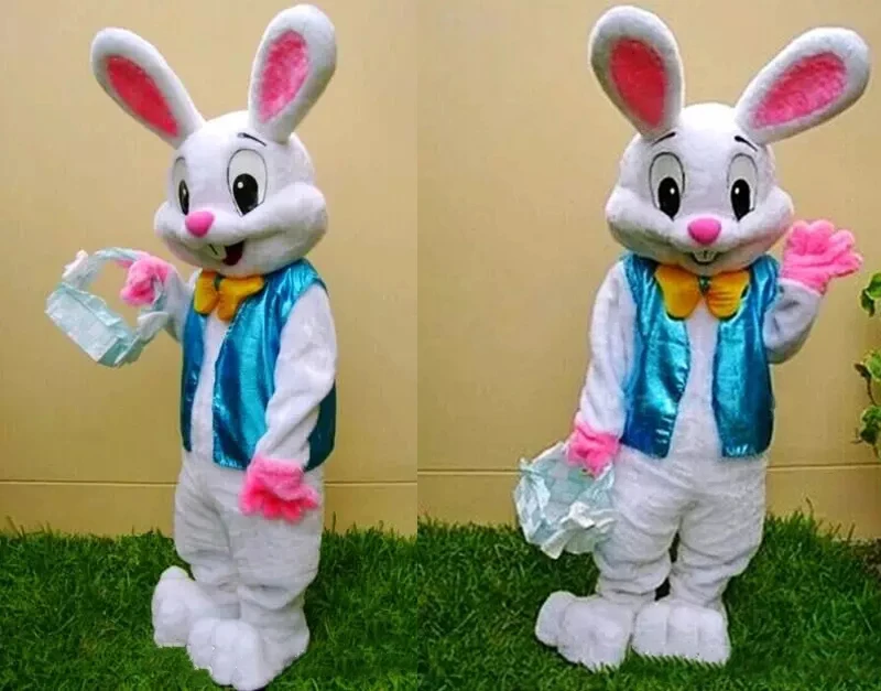 Пасхальный Кролик талисман, костюм «Пасхальный кролик талисмана Розовый маскарадный костюм талисмана