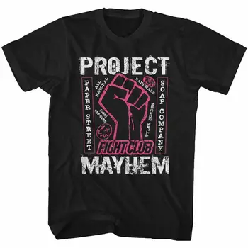 

The Fight Club Movie T-Shirt New Brad Pitt Project Mayhem Black Cotton S-3XL T Shits Printing Short Sleeve Casual O-Neck Cotton