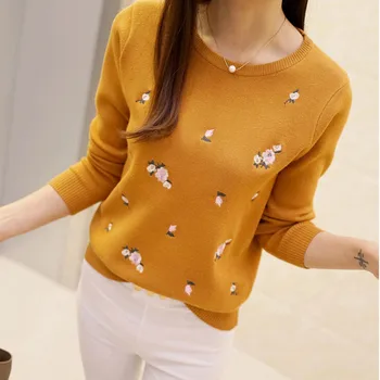 

20167 Hitz Jacquard love beaded doll shirt collar fake two-piece long-sleeved knit sweater head