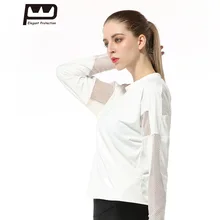 

New Women's Long Sleeves T-shirt Mesh Patchwork Sports Tops Sexy Hollow Out O-neck T-shirts Fitness Gym Clothing 276