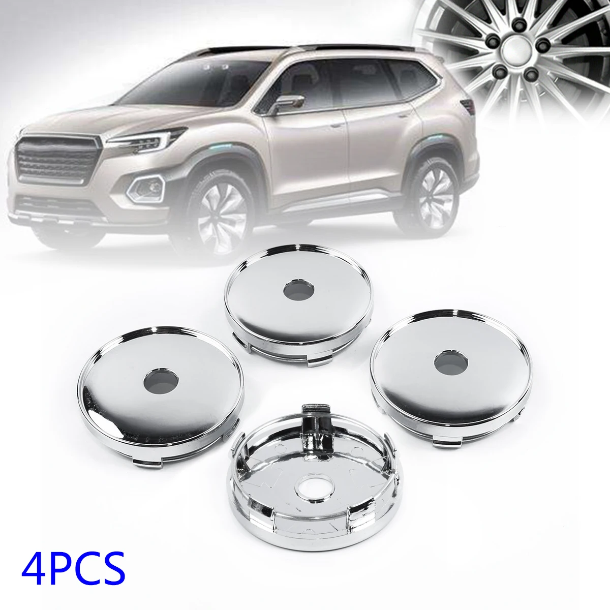 

60mm ABS Silver Universal Wheel Hub Center Cap Cover Set Fit For Car Vehicle