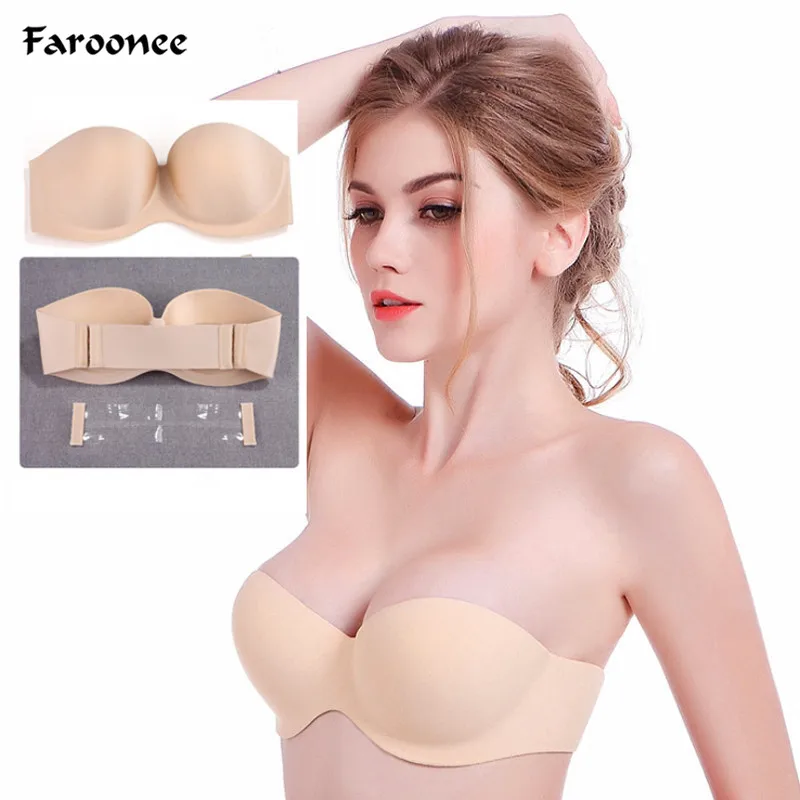 

Soft Comfortable Women Magic Invisible Bra Push Up Bra Strapless Women' Bras Underwired 1/2 Cup Back Band Dress Wedding Backless