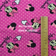 50*150 см мультфильм Микки Минни эластичность вязанная хлопковая ткань для шитья «сделай сам» Лоскутная работа девочка рубашка одежда Текстиль