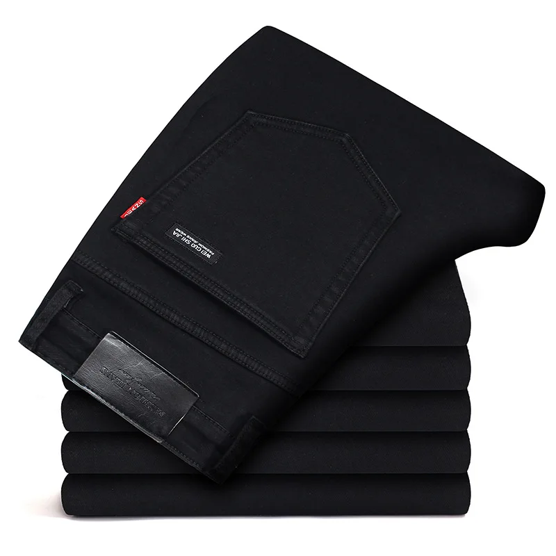 Spring cotton Jeans Men High quality Brand Denim trousers fashion black Business Casual Male Denim Slim Pants
